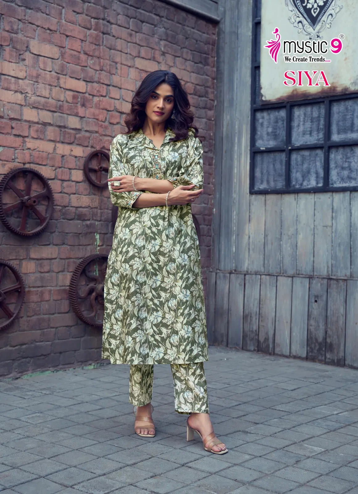 Siya Vol 1 By Mystic 9 Roman Silk Co Ord Set Kurti With Bottom Exporters In India